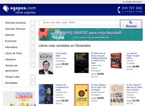 How agapea.com looks like on a tablet such as an iPad.
