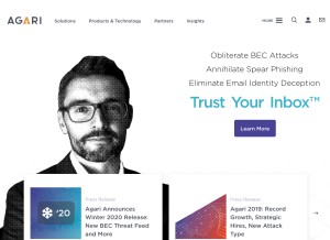 How agari.com looks like on a tablet such as an iPad.