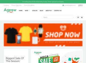 How ageew.com looks like on a tablet such as an iPad.