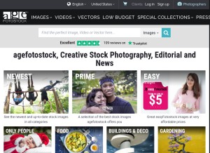 How agefotostock.com looks like on a tablet such as an iPad.