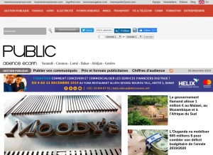 How agenceecofin.com looks like on a tablet such as an iPad.