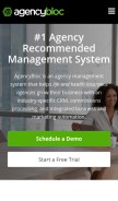 How agencybloc.com looks like on a mobile device such as an iPhone.