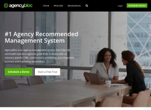 How agencybloc.com looks like on a tablet such as an iPad.