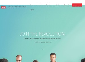 How agencyrevolution.com looks like on a tablet such as an iPad.