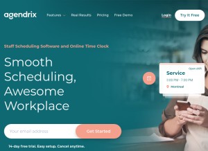 How agendrix.com looks like on a tablet such as an iPad.