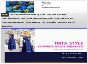 How agenjilbabsurabaya.com looks like on a tablet such as an iPad.