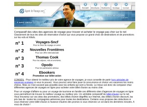 How agent-de-voyage.com looks like on a tablet such as an iPad.