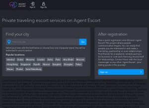 How agentescort.com looks like on a tablet such as an iPad.