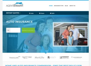 How agentinsure.com looks like on a tablet such as an iPad.