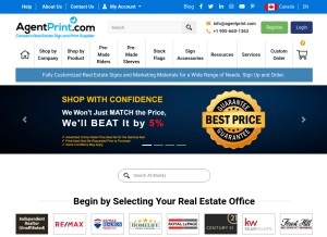 How agentprint.com looks like on a tablet such as an iPad.