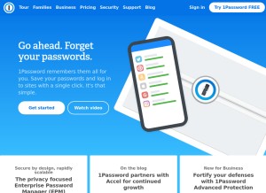 How agilebits.com looks like on a tablet such as an iPad.