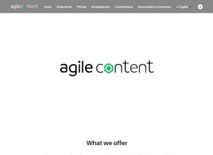 How agilecontent.com looks like on a tablet such as an iPad.