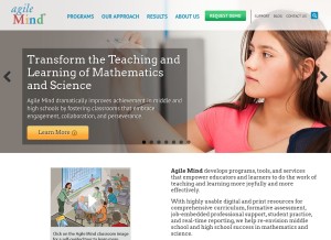 How agilemind.com looks like on a tablet such as an iPad.