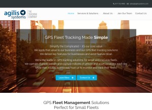 How agilissystems.com looks like on a tablet such as an iPad.