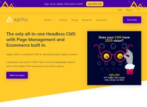 How agilitycms.com looks like on a tablet such as an iPad.