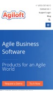 How agiloft.com looks like on a mobile device such as an iPhone.
