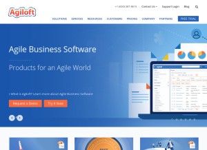 How agiloft.com looks like on a tablet such as an iPad.