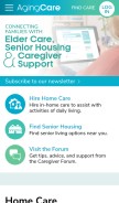 How agingcare.com looks like on a mobile device such as an iPhone.