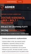 How agmertaxi.pl looks like on a mobile device such as an iPhone.
