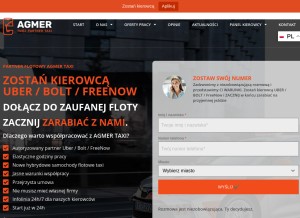 How agmertaxi.pl looks like on a tablet such as an iPad.