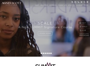 How agnesscott.edu looks like on a tablet such as an iPad.