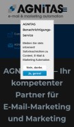 How agnitas.de looks like on a mobile device such as an iPhone.