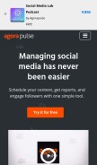 How agorapulse.com looks like on a mobile device such as an iPhone.