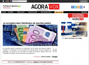 How agoravox.fr looks like on a tablet such as an iPad.