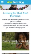 How ahaparenting.com looks like on a mobile device such as an iPhone.