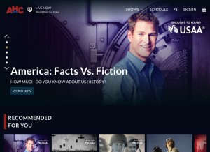 How ahctv.com looks like on a tablet such as an iPad.