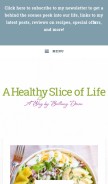 How ahealthysliceoflife.com looks like on a mobile device such as an iPhone.
