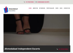 How ahmedabadescortsx.com looks like on a tablet such as an iPad.