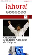 How ahora.cu looks like on a mobile device such as an iPhone.