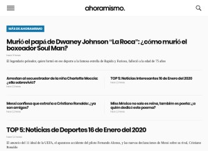 How ahoramismo.com looks like on a tablet such as an iPad.