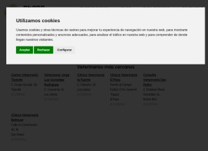 How ahoraveterinario.com looks like on a tablet such as an iPad.