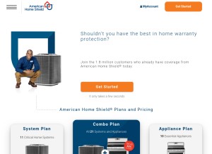 How ahswarranty.com looks like on a tablet such as an iPad.