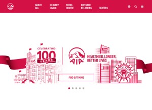 How aia.com looks like on a tablet such as an iPad.