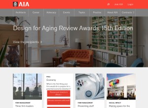 How aia.org looks like on a tablet such as an iPad.