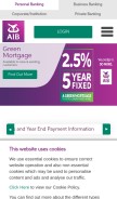 How aib.ie looks like on a mobile device such as an iPhone.