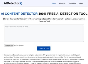 How aidetectorx.com looks like on a tablet such as an iPad.