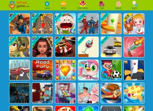 How aifreegame.com looks like on a tablet such as an iPad.