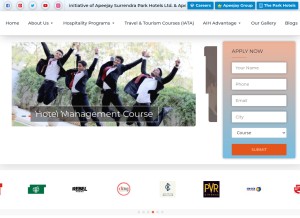 How aih.edu.in looks like on a tablet such as an iPad.