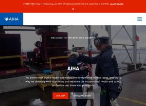 How aiha.org looks like on a tablet such as an iPad.