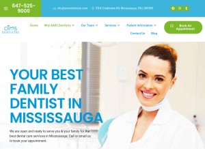 How aimsdentistry.com looks like on a tablet such as an iPad.