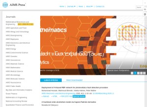 How aimspress.com looks like on a tablet such as an iPad.
