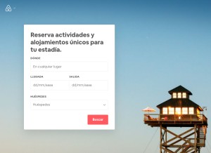 How airbnb.cl looks like on a tablet such as an iPad.