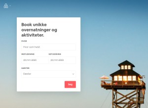 How airbnb.dk looks like on a tablet such as an iPad.