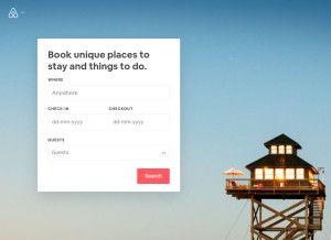 How airbnb.ie looks like on a tablet such as an iPad.