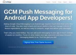 How airbop.com looks like on a tablet such as an iPad.