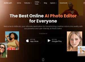 How airbrush.com looks like on a tablet such as an iPad.